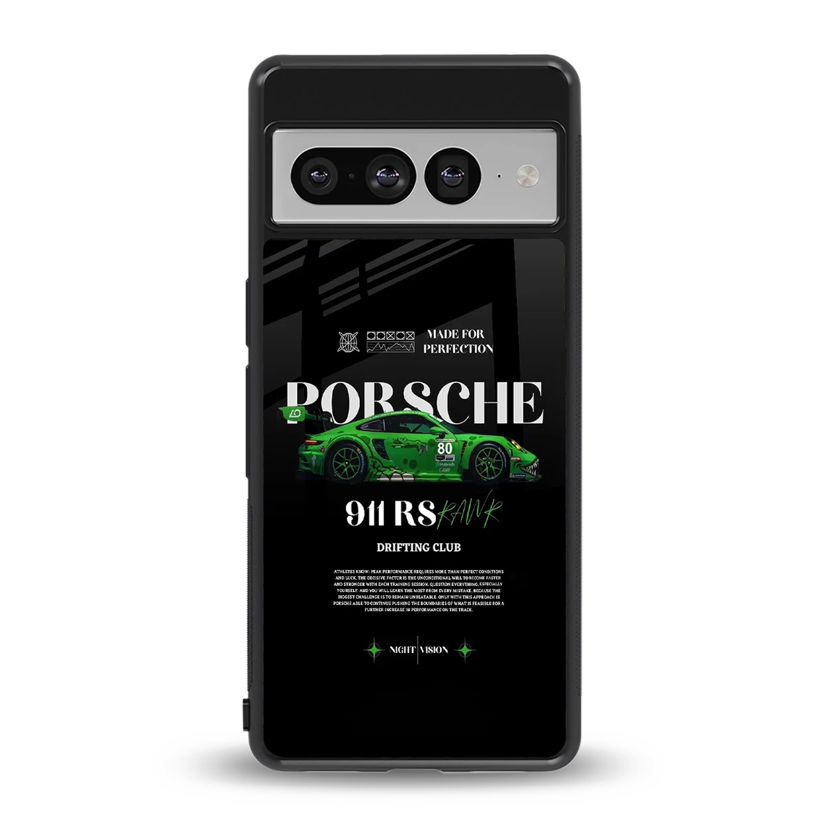 911 RS Drifting Club back phone cover | glass case for google pixel 7 pro