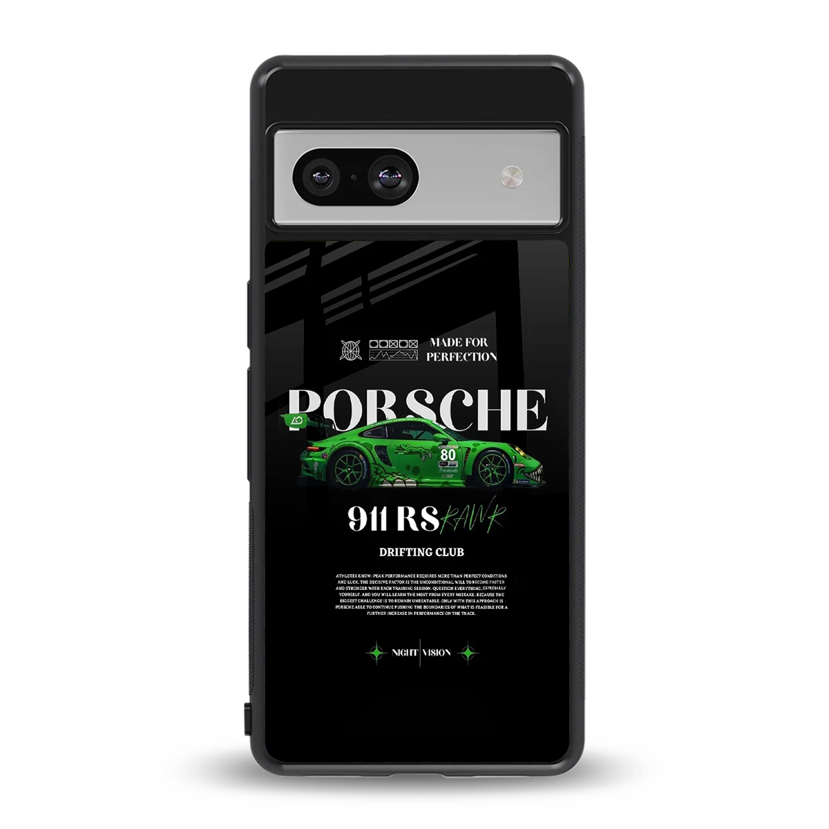 911 RS Drifting Club back phone cover | glass case for google pixel 7a