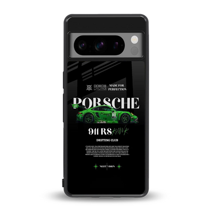 911 RS Drifting Club back phone cover | glass case for google pixel 8 pro