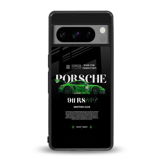 911 RS Drifting Club back phone cover | glass case for google pixel 8 pro
