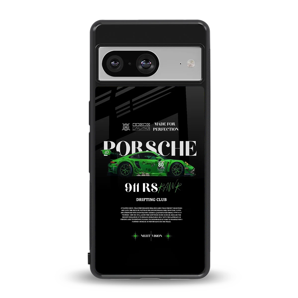 911 RS Drifting Club back phone cover | glass case for google pixel 8