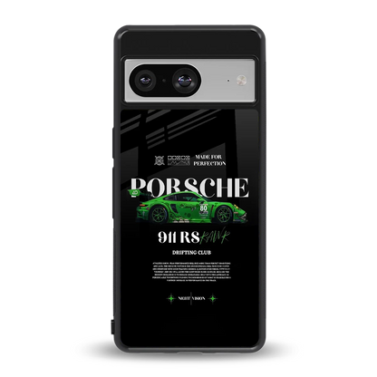 911 RS Drifting Club back phone cover | glass case for google pixel 8