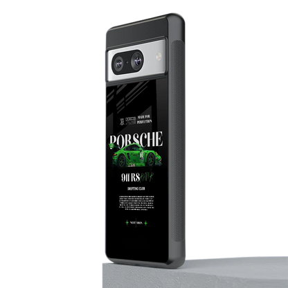 911 RS Drifting Club stylish phone case for google pixel 8 | glossy glass and slim fit