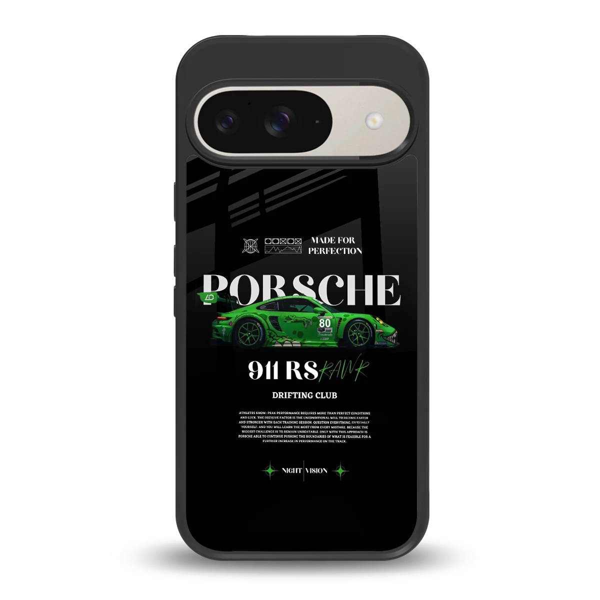 911 RS Drifting Club back phone cover | glass case for google pixel 9
