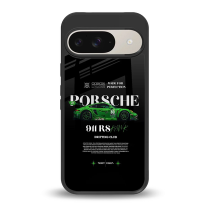 911 RS Drifting Club back phone cover | glass case for google pixel 9