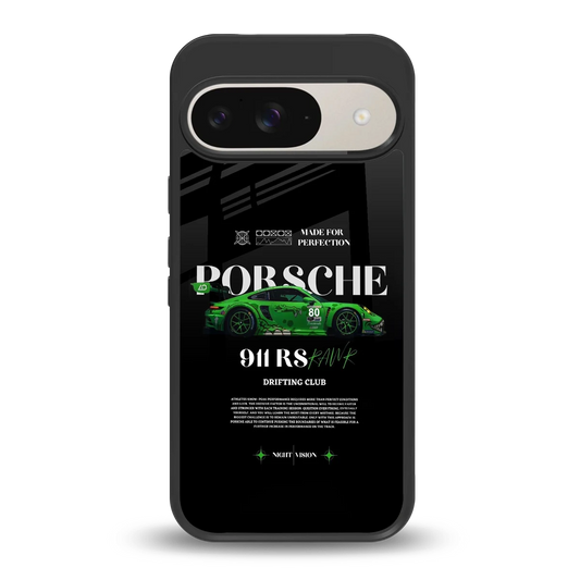 911 RS Drifting Club back phone cover | glass case for google pixel 9