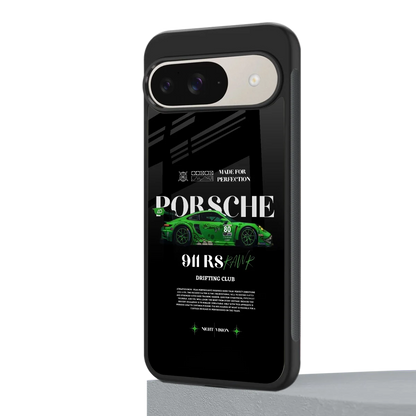 911 RS Drifting Club google pixel 9 mobile cover | shockproof glass phone case