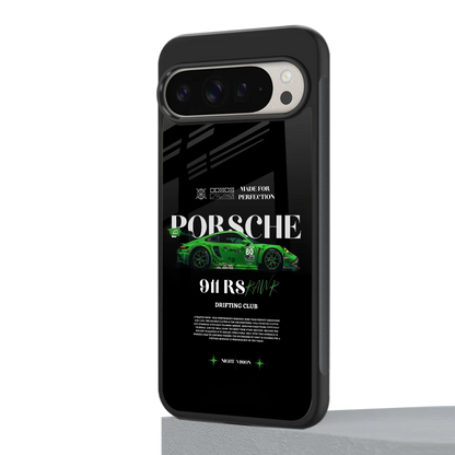 911 RS Drifting Club google pixel 9 pro mobile cover | shockproof glass phone case