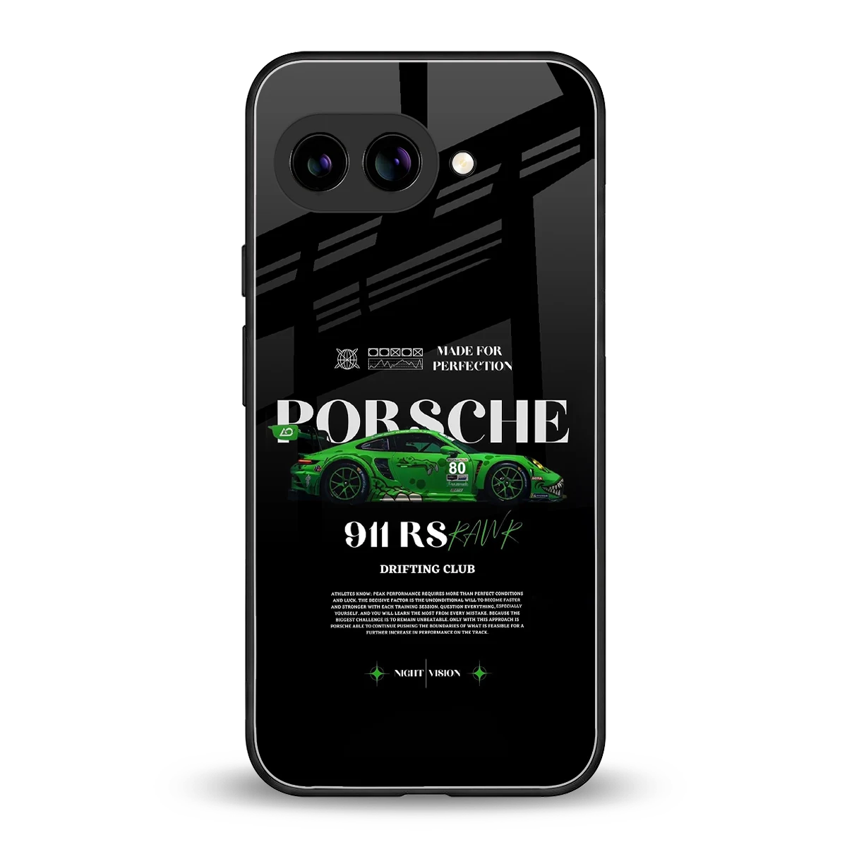 911 RS Drifting Club back phone cover | glass case for google pixel 10a