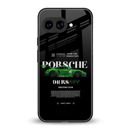 911 RS Drifting Club back phone cover | glass case for google pixel 10a