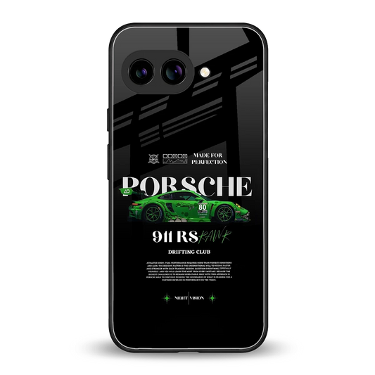 911 RS Drifting Club back phone cover | glass case for google pixel 10a