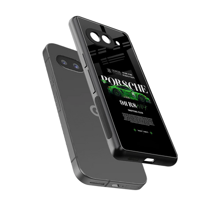 911 RS Drifting Club sleek google pixel 10a cover with tempered glass back and TPU edges