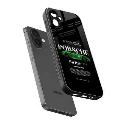 911 RS Drifting Club sleek samsung galaxy a06 5g cover with tempered glass back and TPU edges