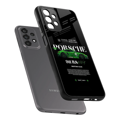 911 RS Drifting Club sleek samsung galaxy a23 cover with tempered glass back and TPU edges