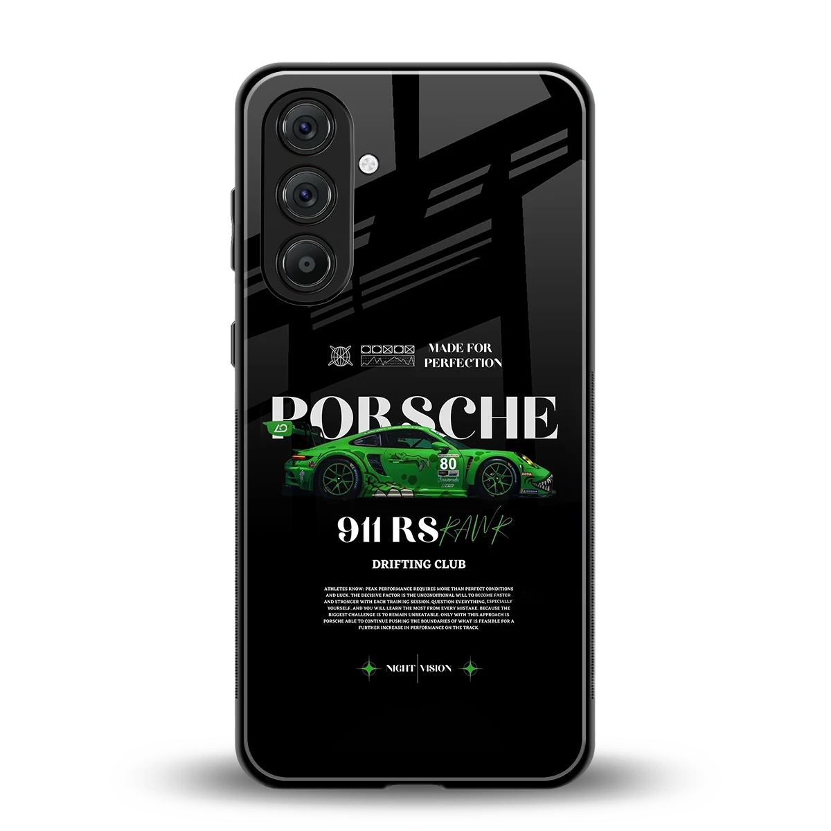 911 RS Drifting Club back phone cover | glass case for samsung galaxy f15 5g