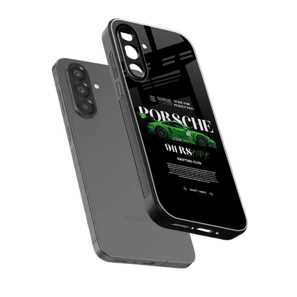 911 RS Drifting Club sleek samsung galaxy a36 5g cover with tempered glass back and TPU edges