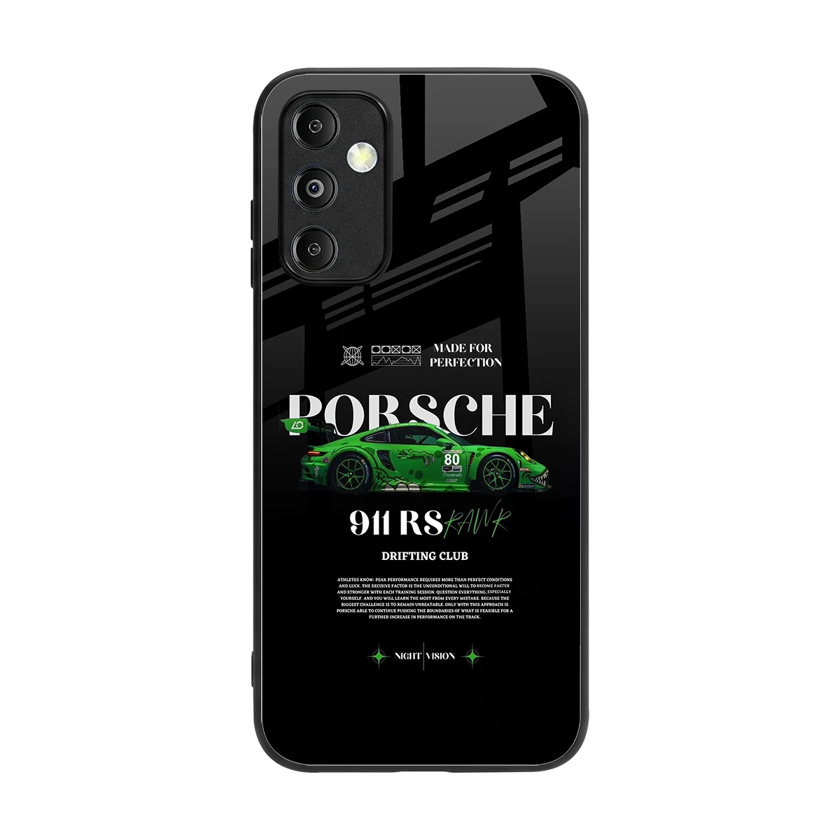 911 RS Drifting Club back phone cover | glass case for samsung galaxy m14 5g