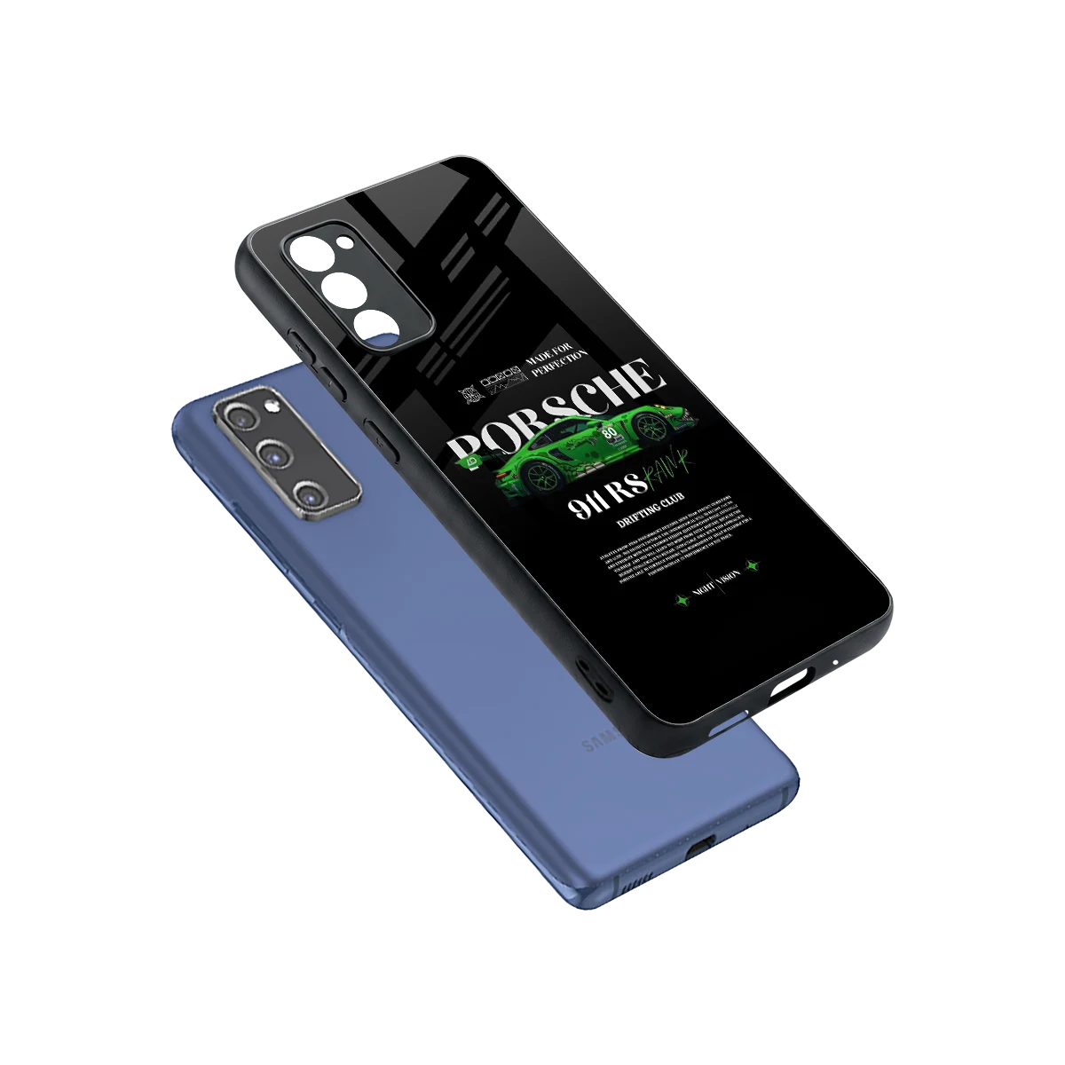 911 RS Drifting Club sleek samsung galaxy s20 fe cover with tempered glass back and TPU edges