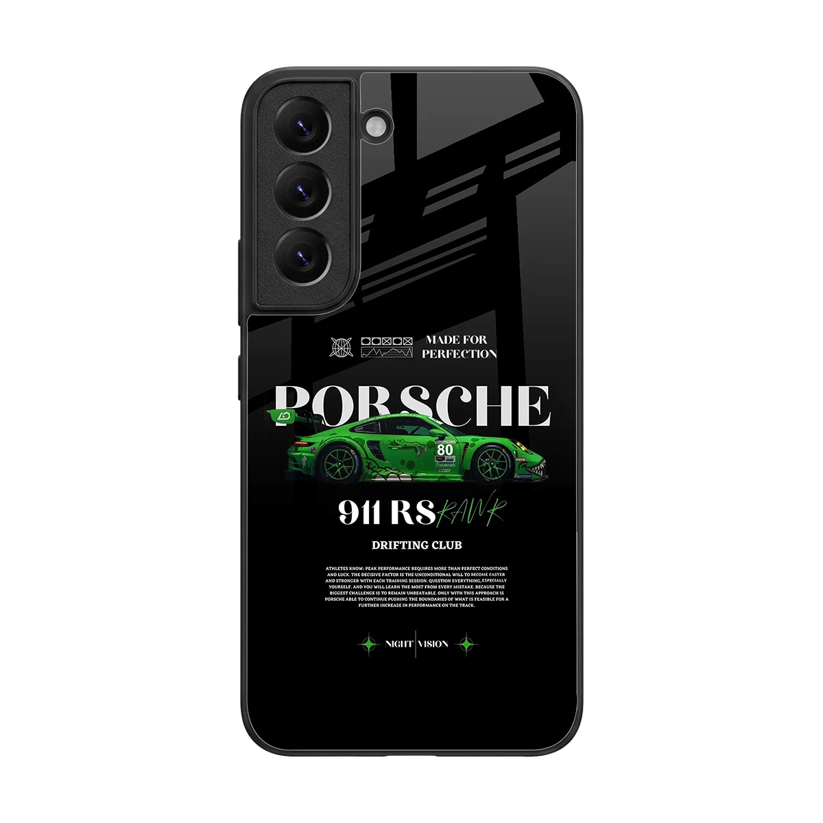 911 RS Drifting Club back phone cover | glass case for samsung galaxy s22