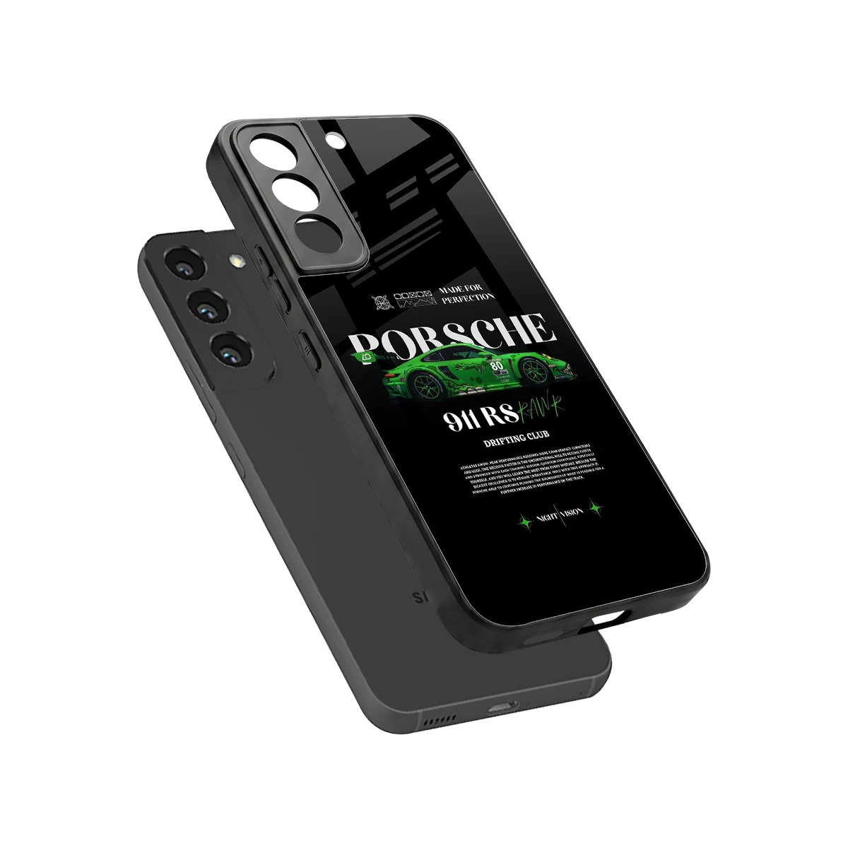 911 RS Drifting Club sleek samsung galaxy s22 cover with tempered glass back and TPU edges