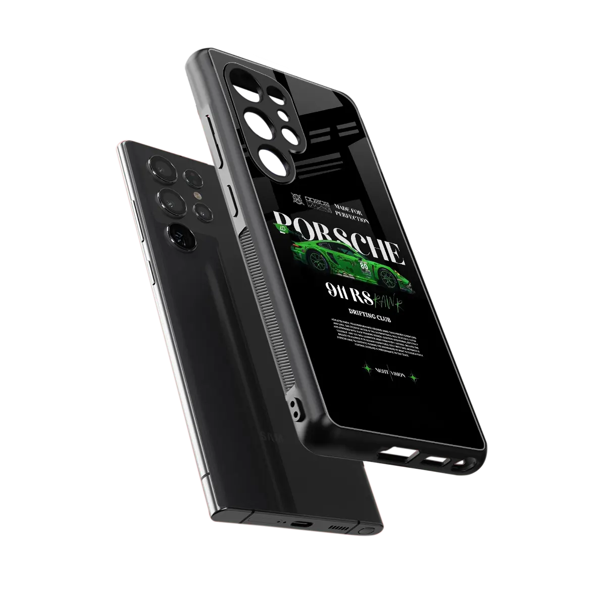 911 RS Drifting Club sleek samsung galaxy s25 ultra cover with tempered glass back and TPU edges