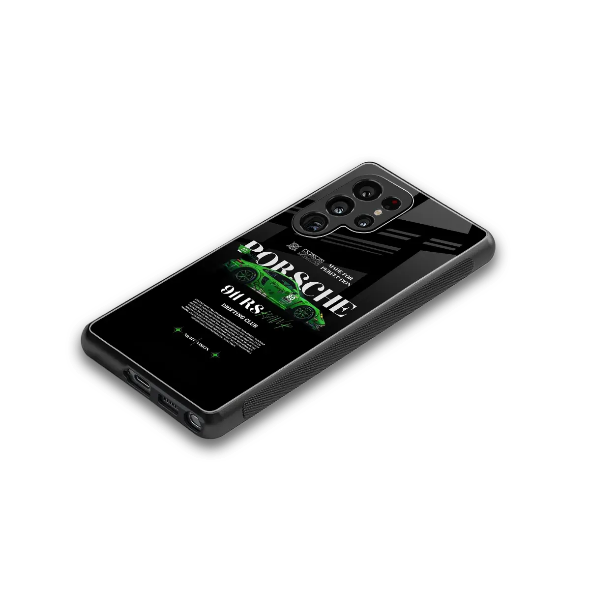 911 RS Drifting Club stylish phone case for samsung galaxy s25 ultra | glossy glass and slim fit