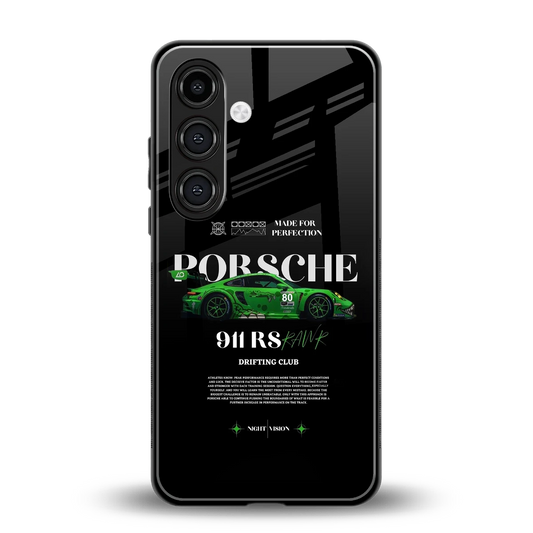 911 RS Drifting Club back phone cover | glass case for samsung galaxy s25