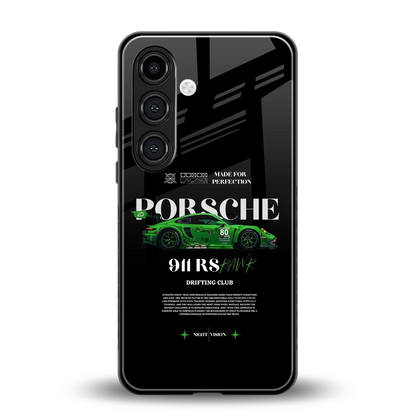 911 RS Drifting Club back phone cover | glass case for samsung galaxy s24
