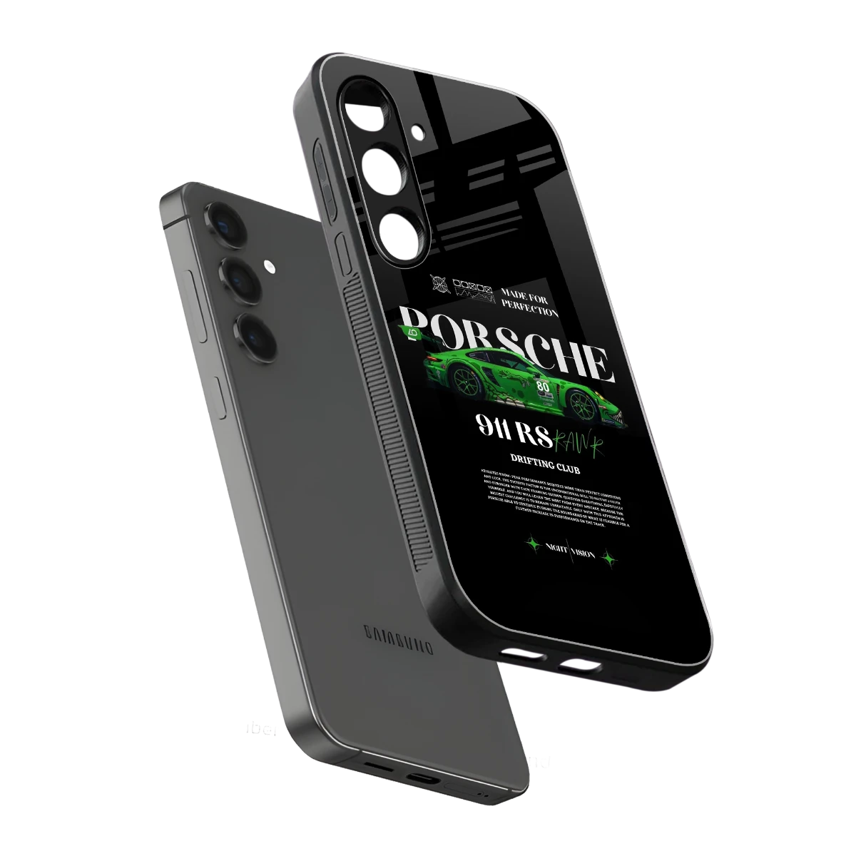 911 RS Drifting Club sleek samsung galaxy s24 cover with tempered glass back and TPU edges