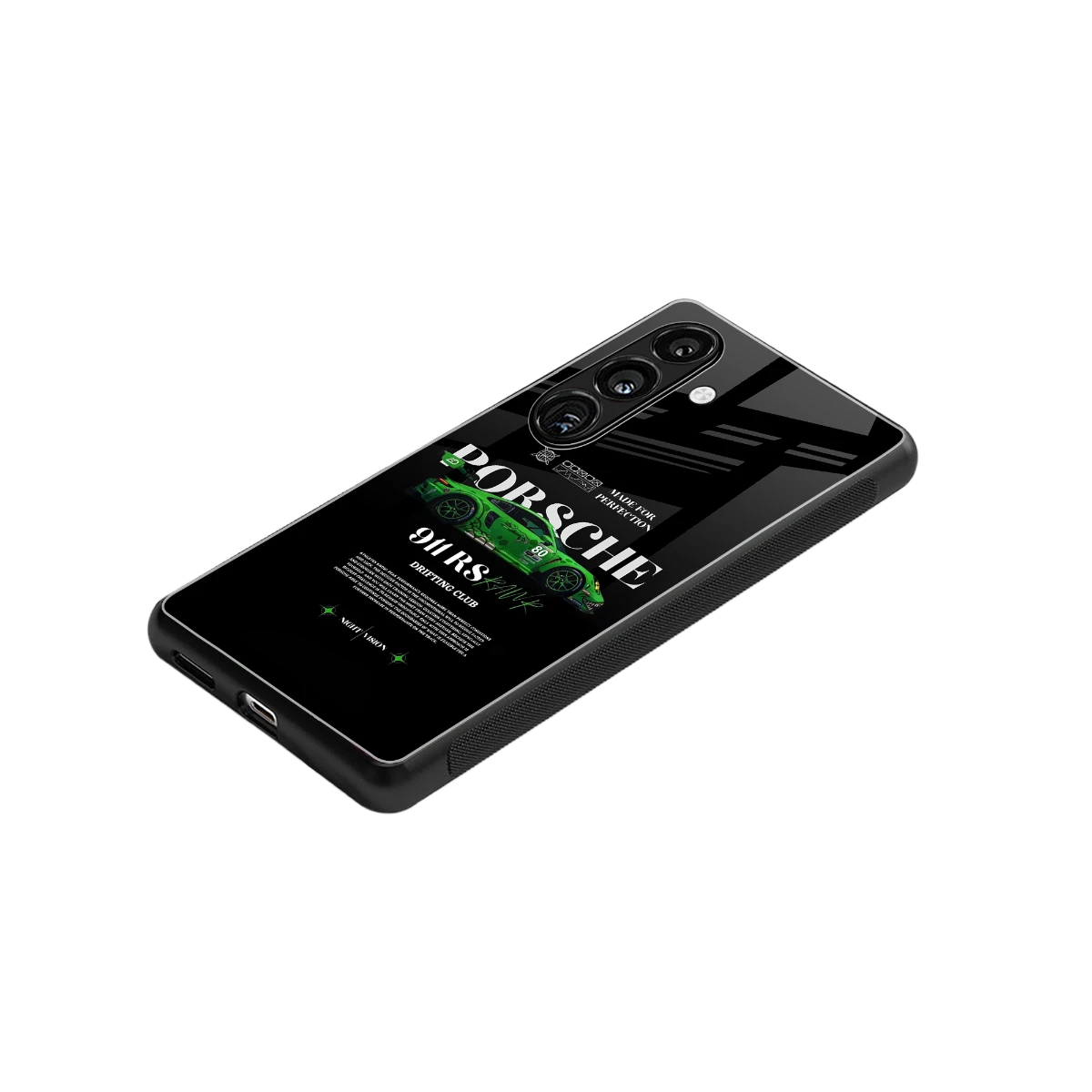 911 RS Drifting Club stylish phone case for samsung galaxy s25 | glossy glass and slim fit