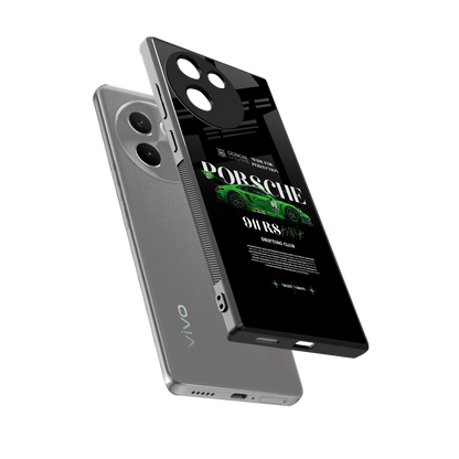 911 RS Drifting Club sleek vivo v30e cover with tempered glass back and TPU edges