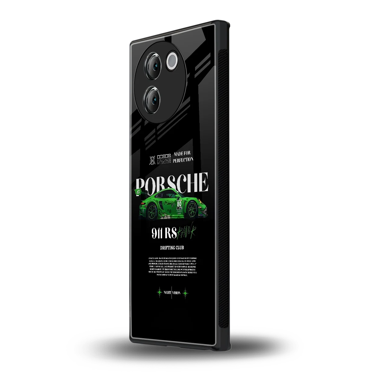 911 RS Drifting Club vivo v30e mobile cover | shockproof glass phone case