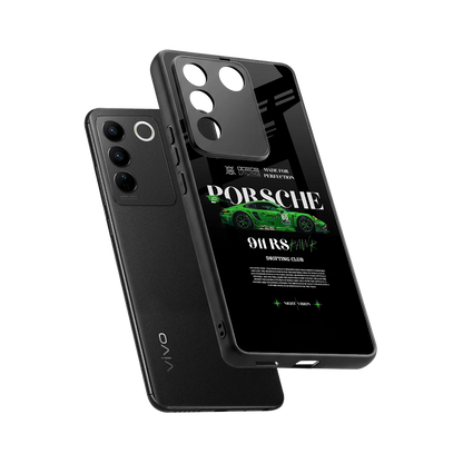 911 RS Drifting Club sleek vivo v27 5g cover with tempered glass back and TPU edges