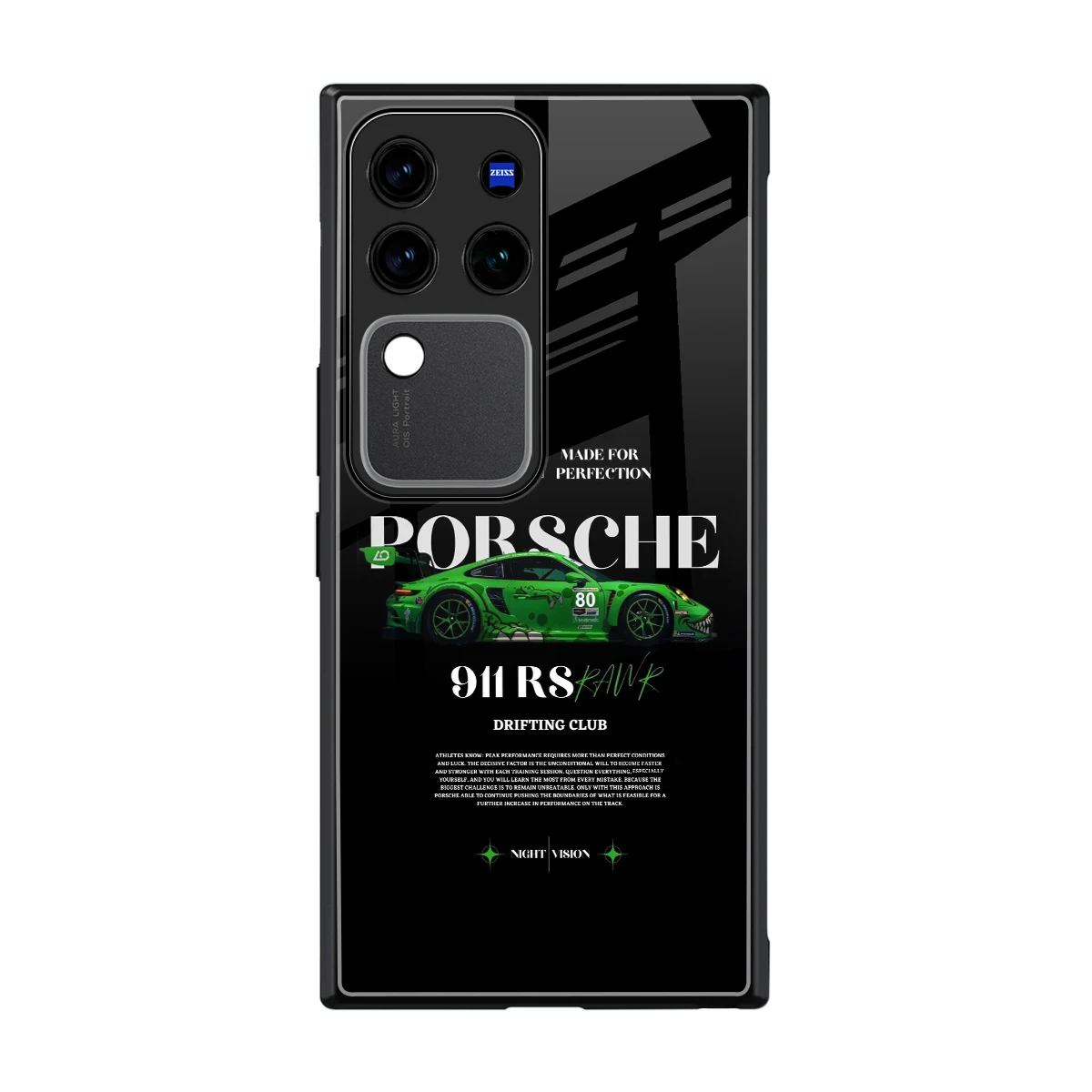 911 RS Drifting Club back phone cover | glass case forvivo v30 pro