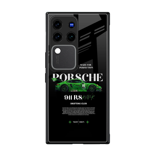 911 RS Drifting Club back phone cover | glass case forvivo v30 pro