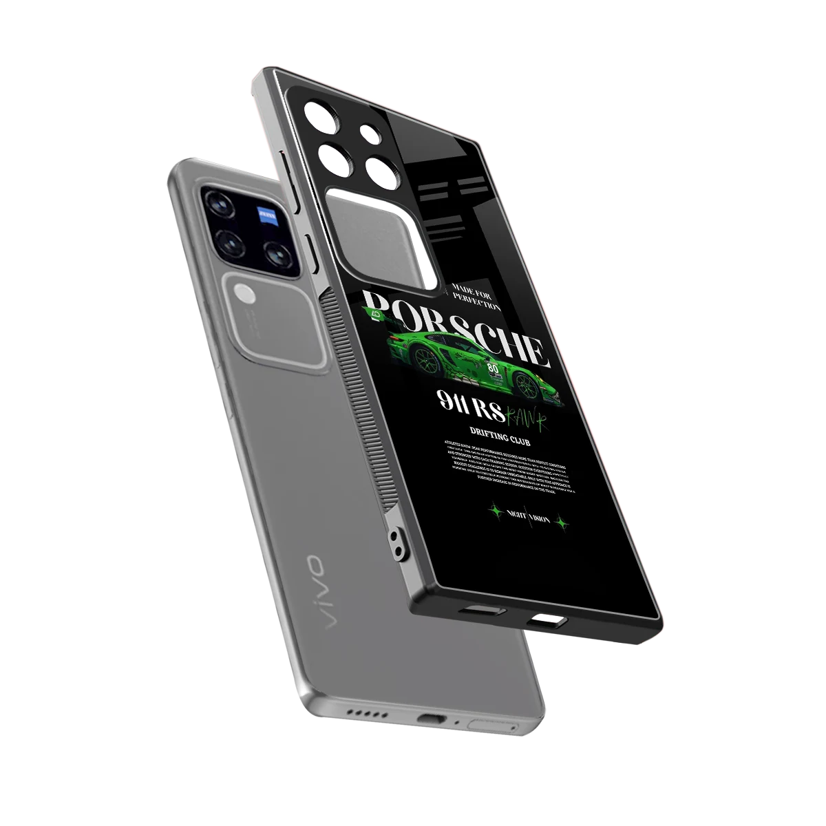 911 RS Drifting Club sleekvivo v30 pro cover with tempered glass back and TPU edges