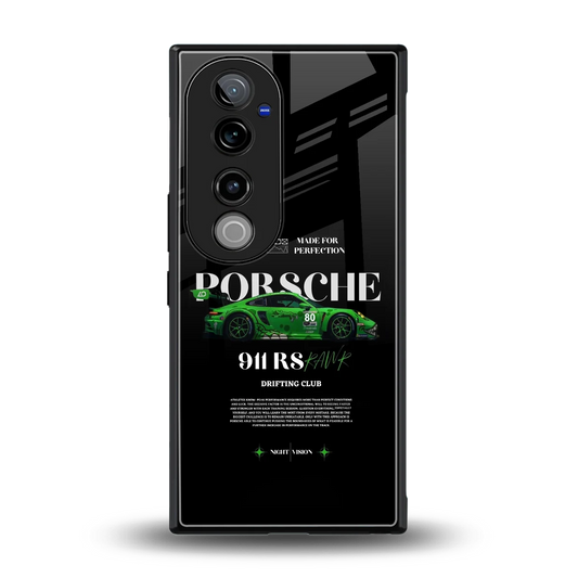 911 RS Drifting Club back phone cover | glass case for vivo v40 pro