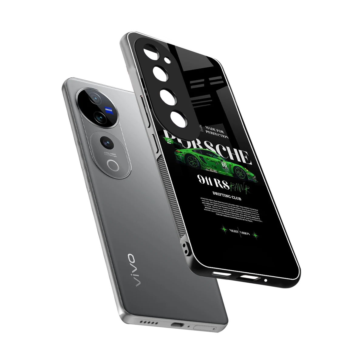 911 RS Drifting Club sleek vivo v40 pro cover with tempered glass back and TPU edges