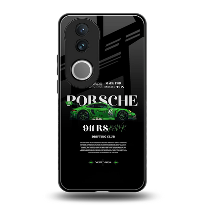 911 RS Drifting Club back phone cover | glass case for vivo v50
