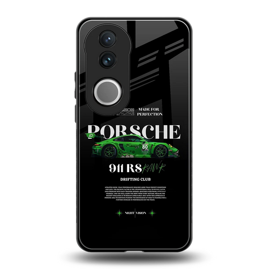 911 RS Drifting Club back phone cover | glass case for vivo v50