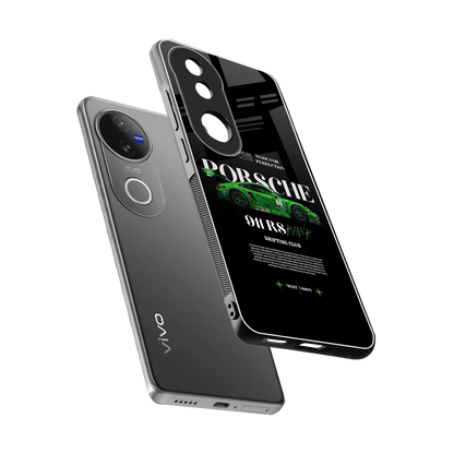 911 RS Drifting Club sleek vivo v50 cover with tempered glass back and TPU edges