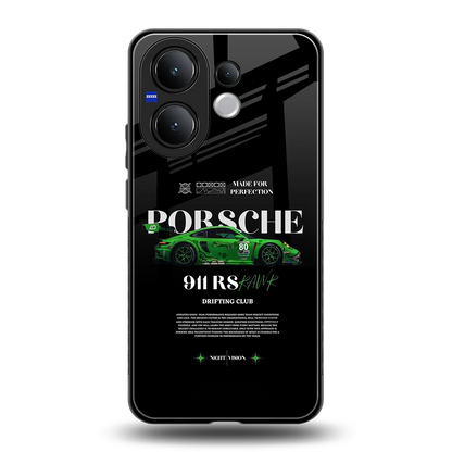 911 RS Drifting Club back phone cover | glass case for vivo v60