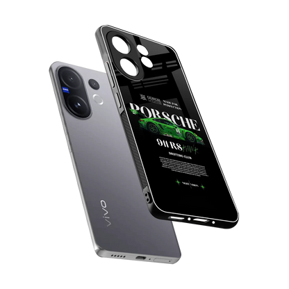 911 RS Drifting Club sleek vivo v60 cover with tempered glass back and TPU edges