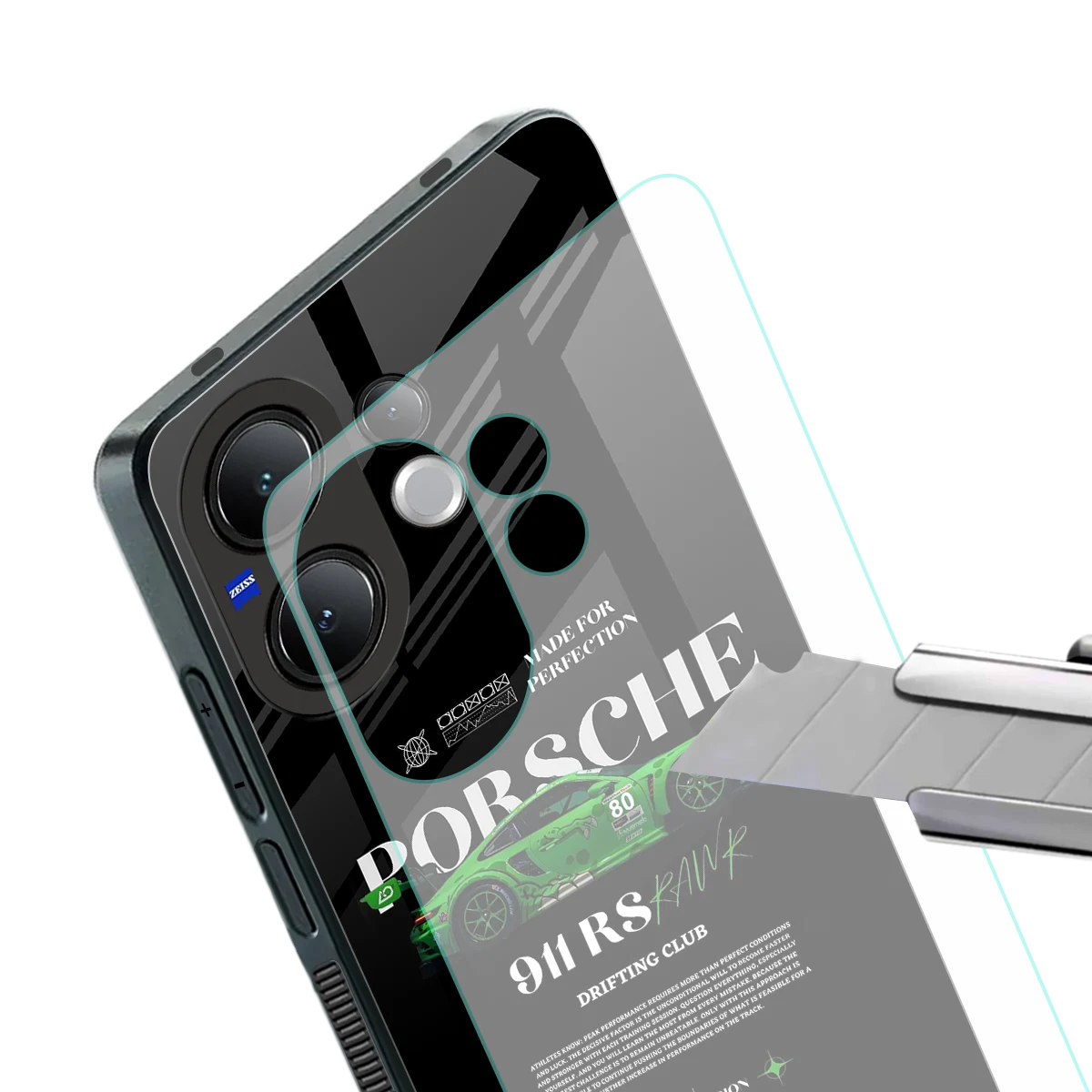 911 RS Drifting Club stylish phone case for vivo v60 | glossy glass and slim fit