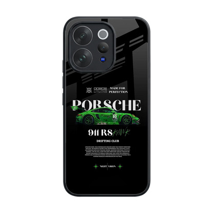 911 RS Drifting Club back phone cover | glass case for vivo v70 elite