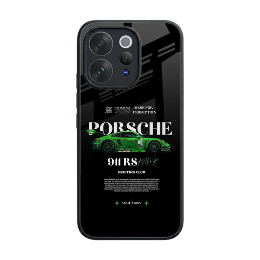 911 RS Drifting Club back phone cover | glass case for vivo v70 elite