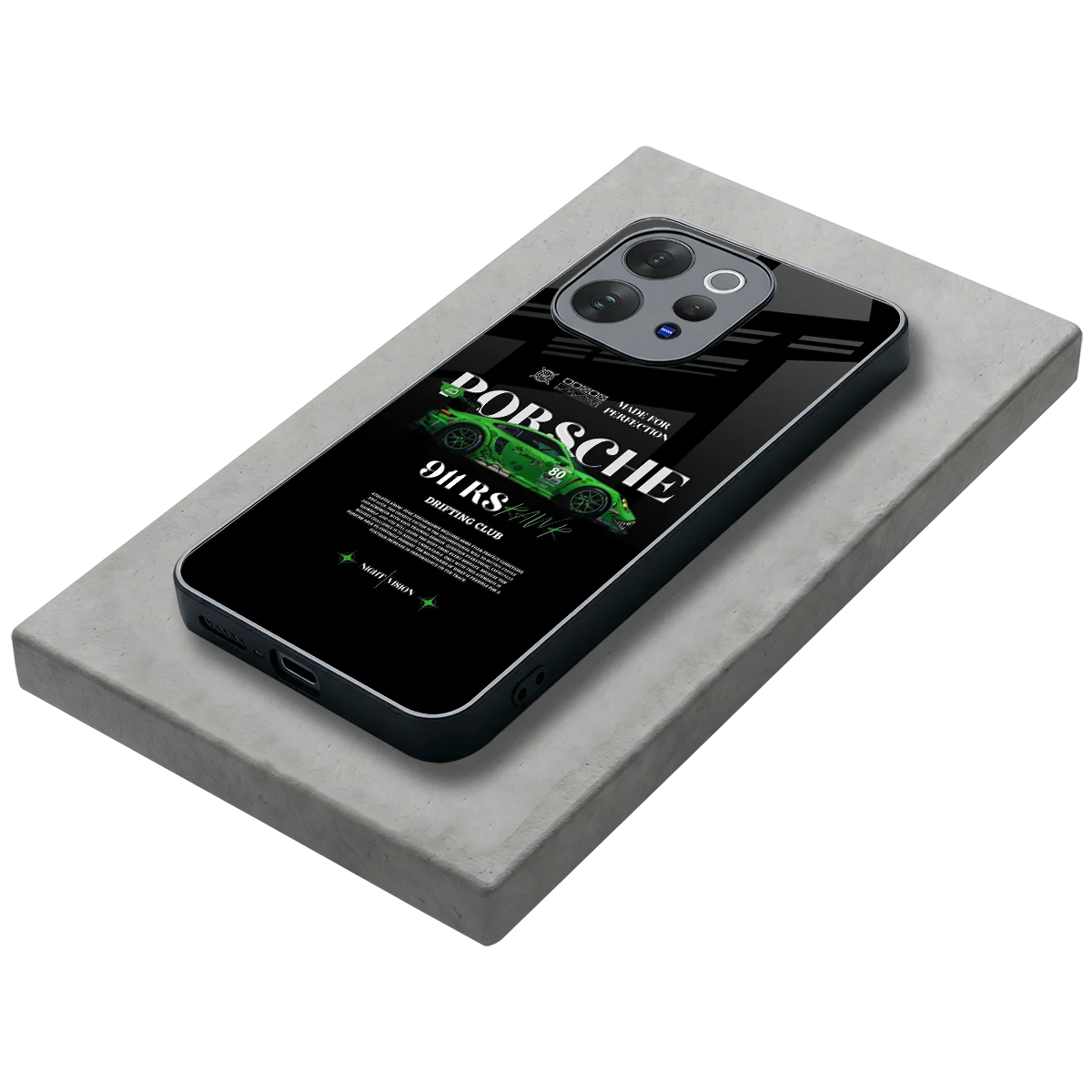 911 RS Drifting Club stylish phone case for vivo v70 elite | glossy glass and slim fit