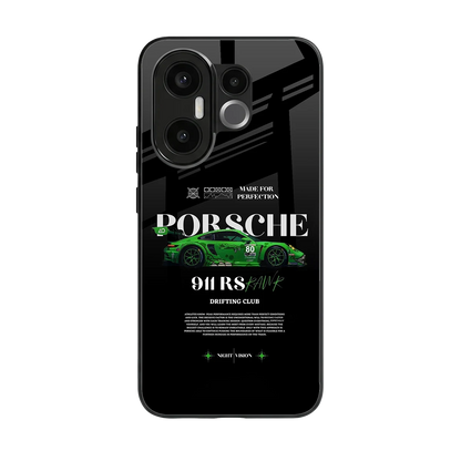 911 RS Drifting Club back phone cover | glass case for vivo x200 fe