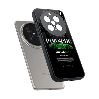 911 RS Drifting Club sleek vivo x200 pro cover with tempered glass back and TPU edges