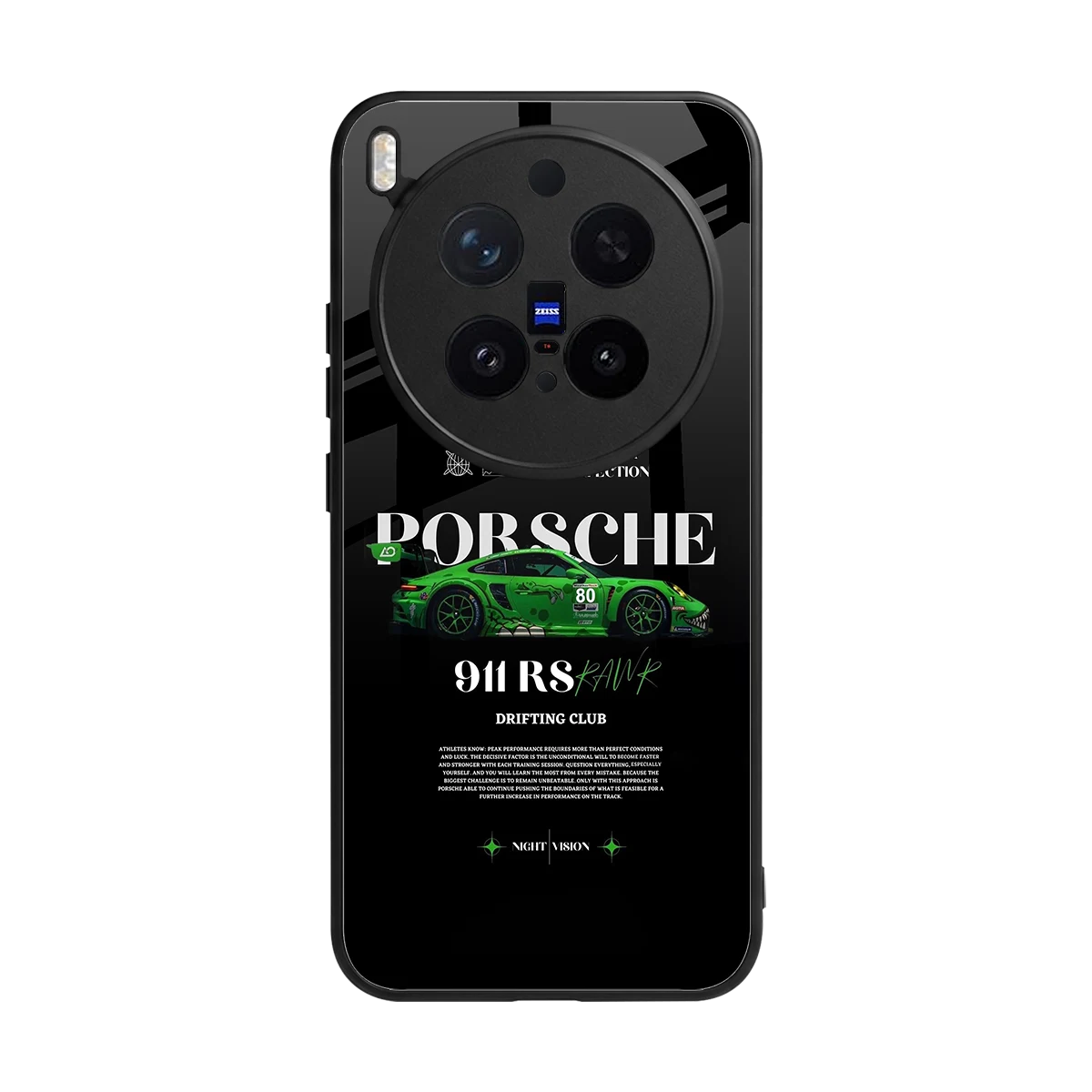911 RS Drifting Club back phone cover | glass case for vivo x300 pro